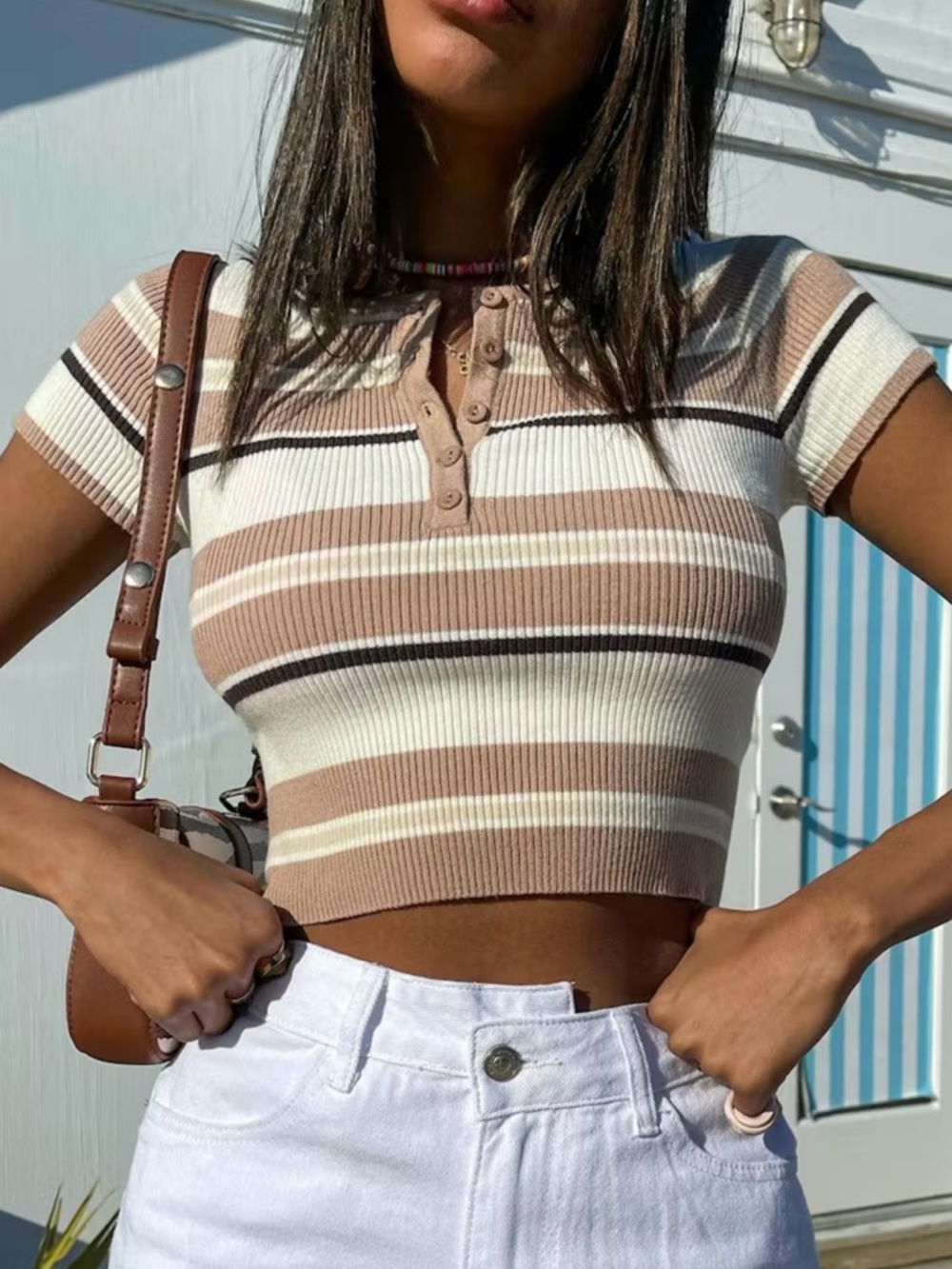 Princess Polly knit ribbed shirt in size s/m from the Emma Chamberlain edit🐣